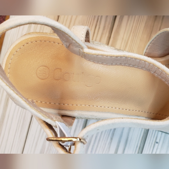 Coutgo wedge-heeled sandals with ankle straps size 8½ NWOT (sa203) - Picture 6 of 11